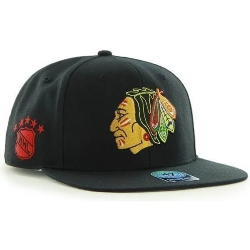 shapka-ploska-cherna-snapbek-na-chicago-blackhawks-nhl-ot-47-brand shapka-ploska-cherna-snapbek-na-chicago-blackhawks-nhl-ot-47-brand