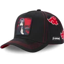 schwarze-snapback-kappe-mit-gebogenem-schirm-fur-kinder-itachi-uchiha-kidaka2-naruto-von-capslab