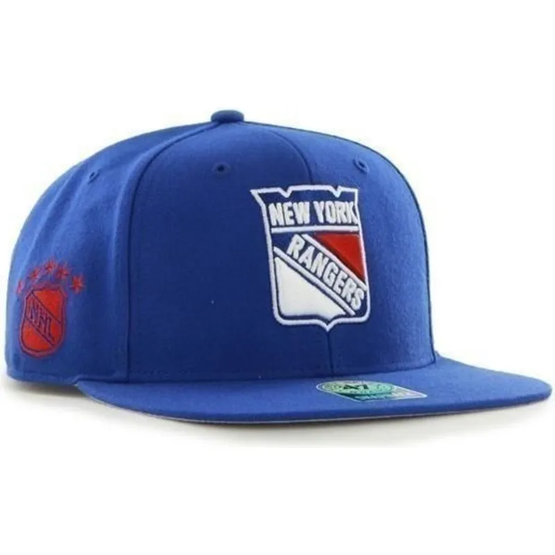 shapka-ploska-sinya-snapbek-na-new-york-rangers-nhl-ot-47-brand