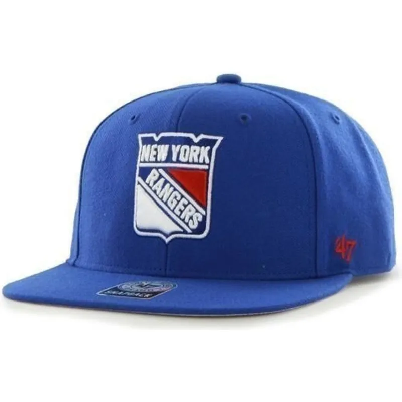 shapka-ploska-sinya-snapbek-na-new-york-rangers-nhl-ot-47-brand