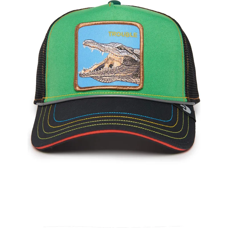 gorra-trucker-gron-og-sort-krokodille-trouble-32-in-twenty-insert-coin-vol2-the-farm-fra-goorin-bros
