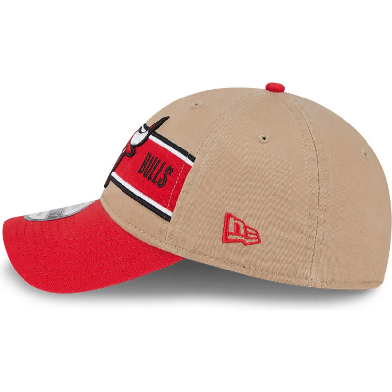 new-era-izvita-periferiya-9twenty-draft-2024-chicago-bulls-nba-kafyava-i-chervena-reguliruema-shapka