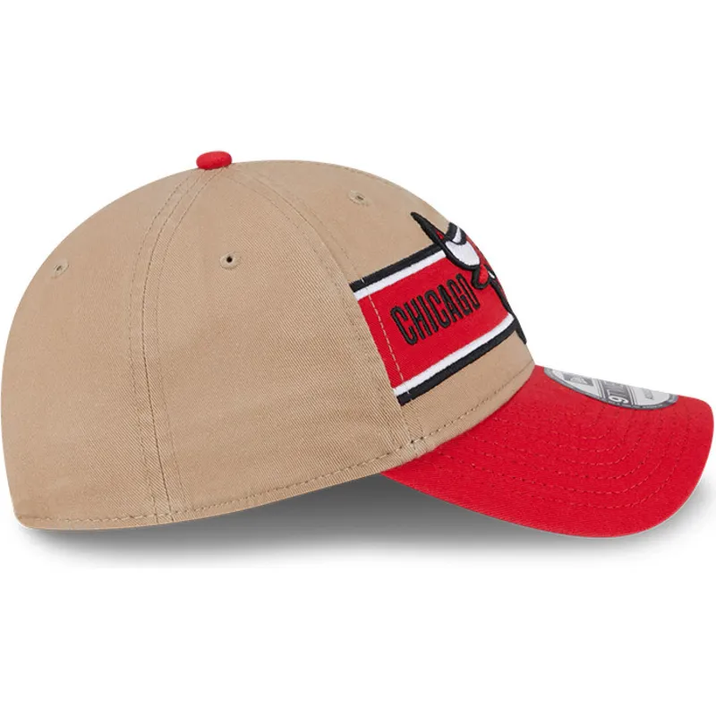 new-era-izvita-periferiya-9twenty-draft-2024-chicago-bulls-nba-kafyava-i-chervena-reguliruema-shapka