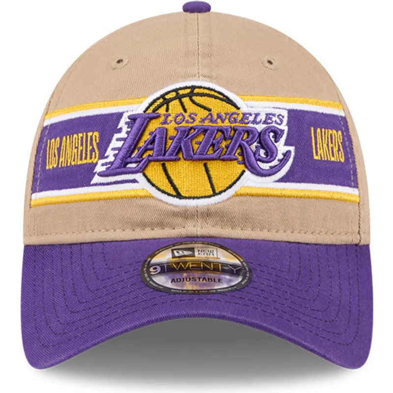 brun-og-violet-buet-kasket-justerbar-9twenty-draft-2024-fra-los-angeles-lakers-nba-fra-new-era