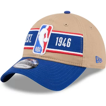 Casquette courbée marron et bleue ajustable 9TWENTY Draft 2024 NBA New Era