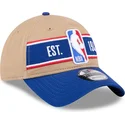 brun-og-bla-justerbar-9twenty-draft-2024-nba-kasket-fra-new-era
