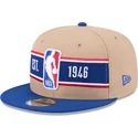 new-era-flat-brim-9fifty-draft-2024-nba-brown-and-blue-snapback-cap