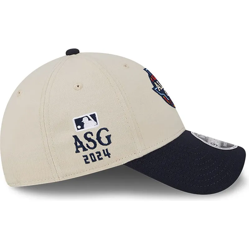buet-beige-og-marinebla-snapback-kasket-all-star-game-9forty-stretch-snap-fan-pack-fra-mlb-fra-new-era