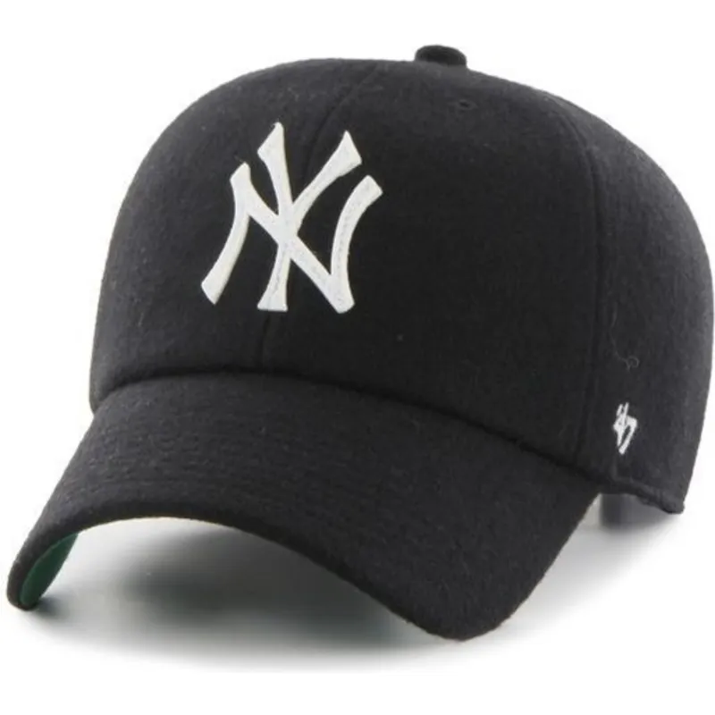 shapka-izvita-cherna-reguliruem-cinta-piel-na-new-york-yankees-mlb-ot-47-brand