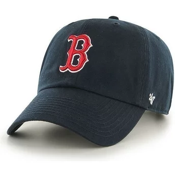 casquette-courbee-bleue-marine-boston-red-sox-mlb-clean-up-47-brand