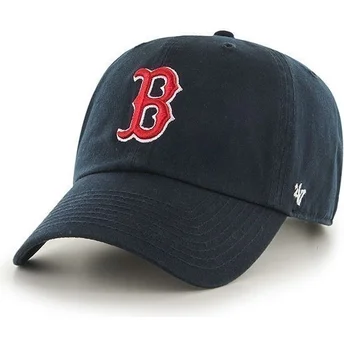 Marineblå buet kasket fra Boston Red Sox MLB Clean Up fra 47 Brand