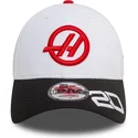 new-era-izvita-kozirka-kevin-magnussen-9forty-haas-f1-team-formula-1-byala-i-cherna-shapka-s-tik-tak-zakopchalka