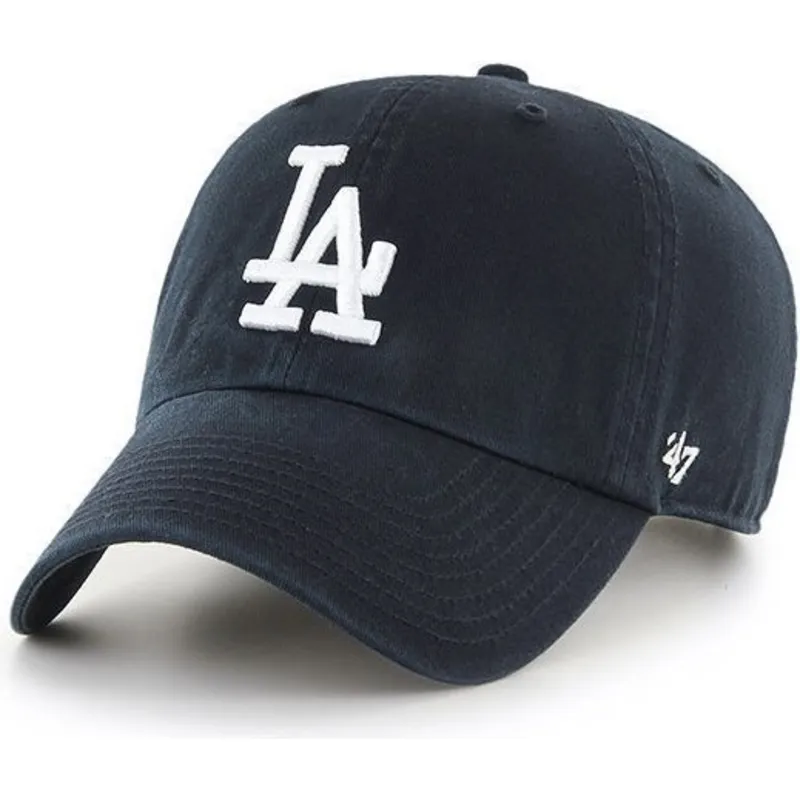 schwarze-gebogene-kappe-los-angeles-dodgers-mlb-clean-up-von-47-brand