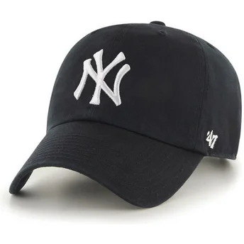 Шапка извита черна регулируема на New York Yankees MLB от 47 Brand