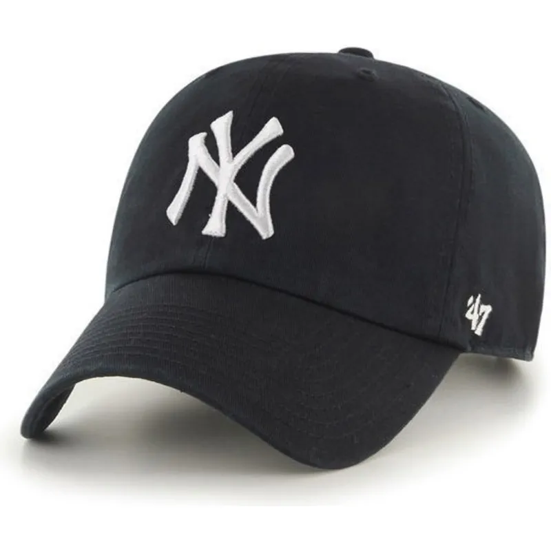 shapka-izvita-cherna-reguliruema-na-new-york-yankees-mlb-ot-47-brand