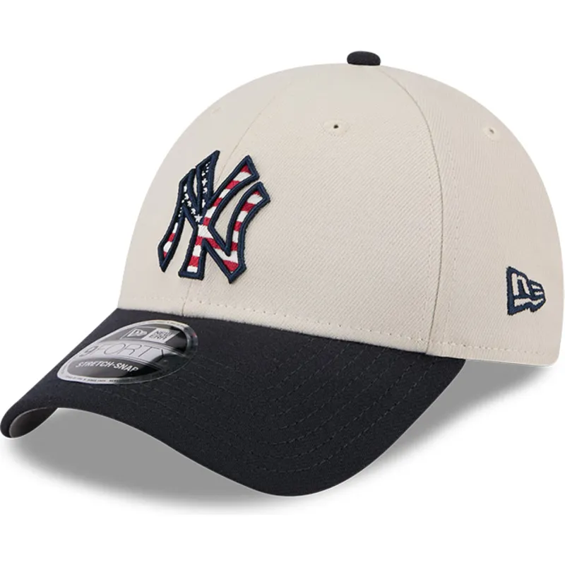 shapka-izvita-bezhov-snapbek-9forty-stretch-snap-4th-of-july-na-new-york-yankees-mlb-ot-new-era