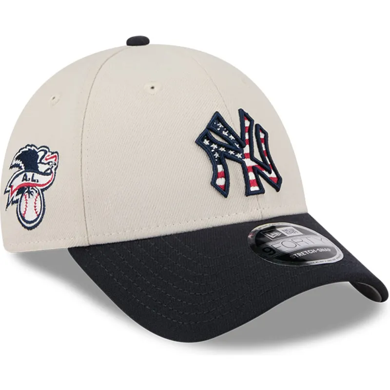 shapka-izvita-bezhov-snapbek-9forty-stretch-snap-4th-of-july-na-new-york-yankees-mlb-ot-new-era