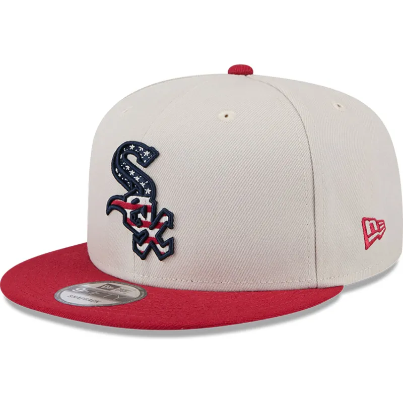 shapka-ploska-bezhov-snapbek-9fifty-4th-of-july-na-chicago-white-sox-mlb-ot-new-era