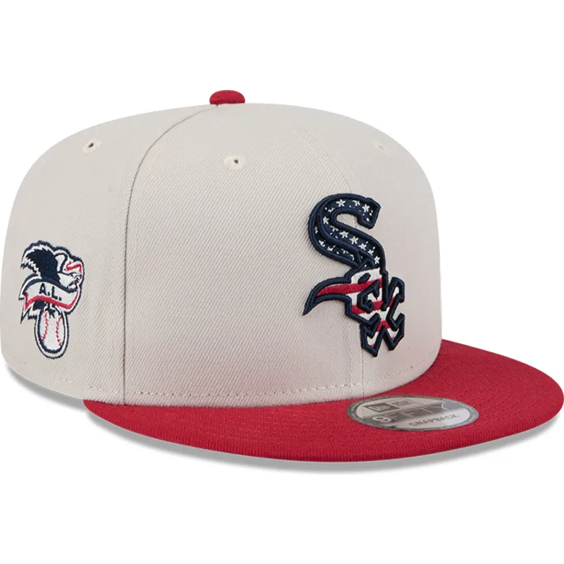 shapka-ploska-bezhov-snapbek-9fifty-4th-of-july-na-chicago-white-sox-mlb-ot-new-era