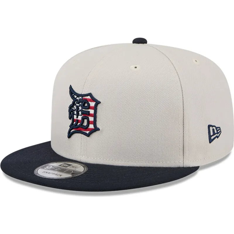 beige-und-marineblaue-flache-snapback-kappe-9fifty-4th-of-july-der-detroit-tigers-mlb-von-new-era