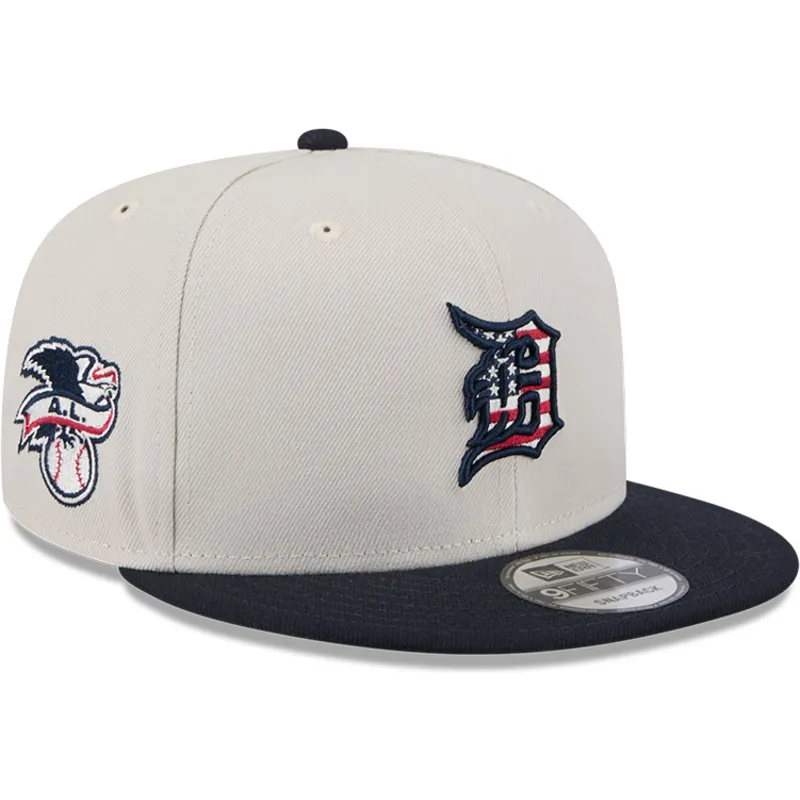 shapka-ploska-bezhov-snapbek-9fifty-4th-of-july-na-detroit-tigers-mlb-ot-new-era