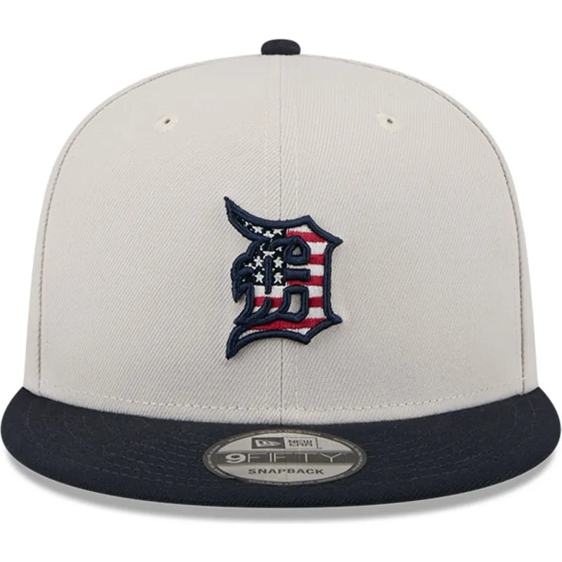 beige-und-marineblaue-flache-snapback-kappe-9fifty-4th-of-july-der-detroit-tigers-mlb-von-new-era