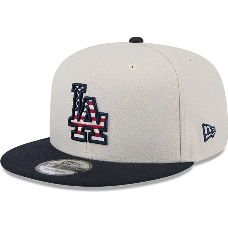 shapka-ploska-bezhov-snapbek-9fifty-4th-of-july-na-los-angeles-dodgers-mlb-ot-new-era