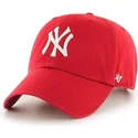 shapka-izvita-chervena-reguliruem-na-new-york-yankees-mlb-ot-47-brand