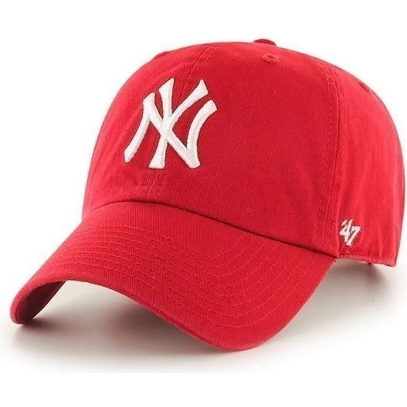 shapka-izvita-chervena-reguliruem-na-new-york-yankees-mlb-ot-47-brand