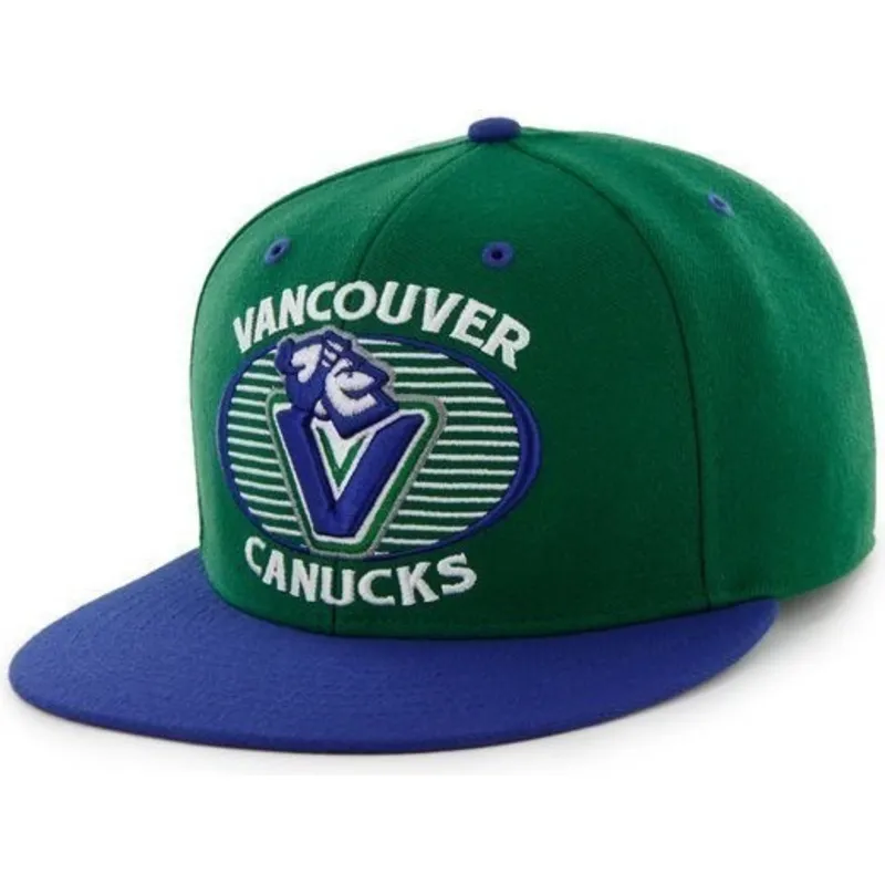 shapka-ploska-zelena-snapbek-na-vancouver-canucks-nhl-ot-47-brand