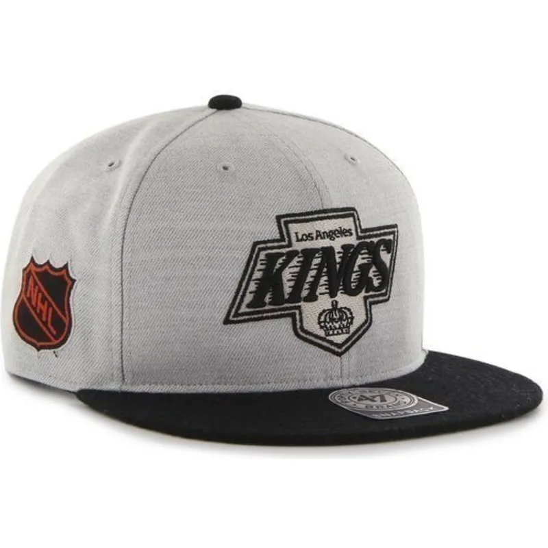 shapka-ploska-siv-snapbek-na-los-angeles-kings-nhl-ot-47-brand
