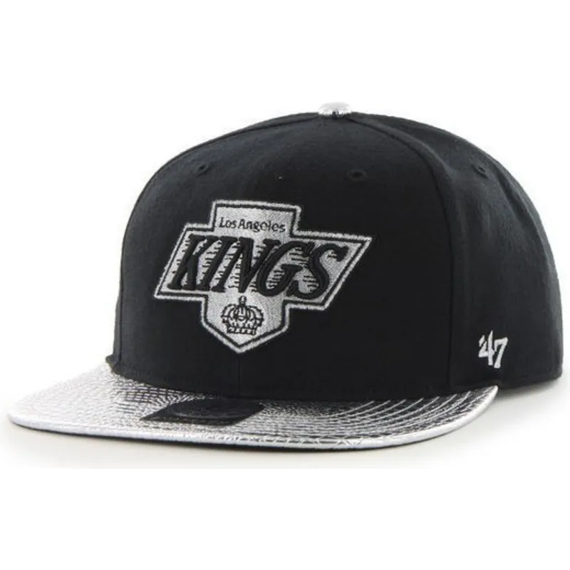 shapka-ploska-cherna-snapbek-na-los-angeles-kings-nhl-ot-47-brand