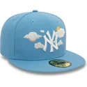 casquette-plate-bleue-ajustee-59fifty-cloud-new-york-yankees-mlb-new-era