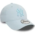 casquette-courbee-bleue-claire-ajustable-avec-logo-bleu-9twenty-league-essential-new-york-yankees-mlb-new-era