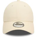 new-era-curved-brim-red-logo-9forty-essential-beige-adjustable-cap