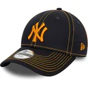 casquette-courbee-bleue-marine-ajustable-avec-logo-orange-pour-enfant-9forty-stitch-new-york-yankees-mlb-new-era