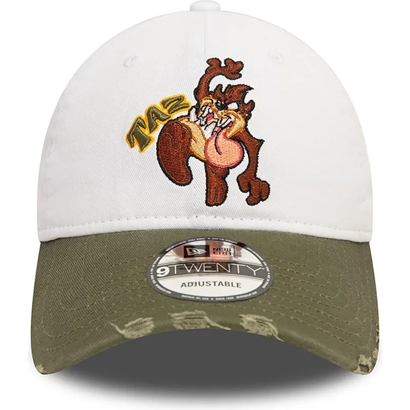 shapka-izvita-byala-reguliruem-9twenty-washed-na-tasmania-looney-tunes-ot-new-era