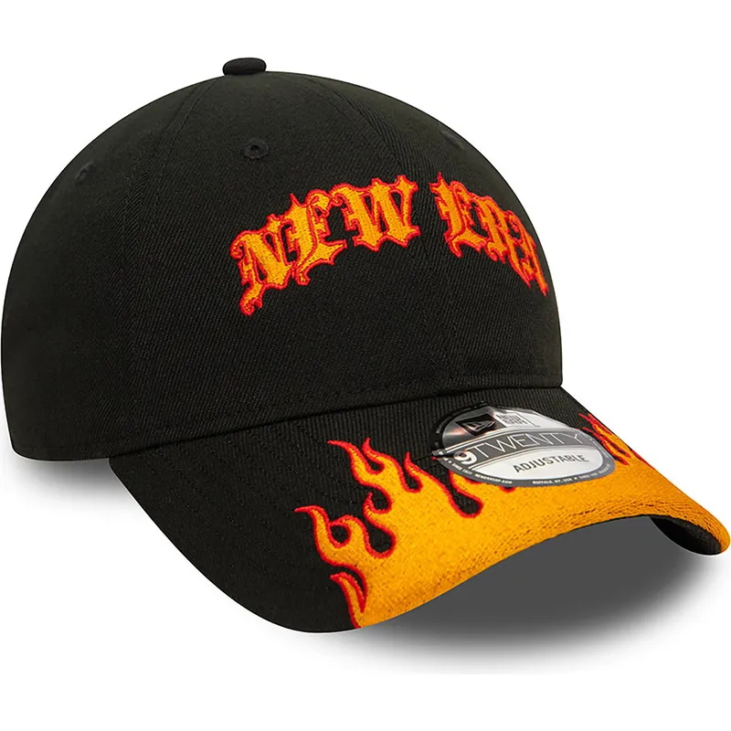 shapka-izvita-cherna-reguliruem-9twenty-race-flame-ot-new-era
