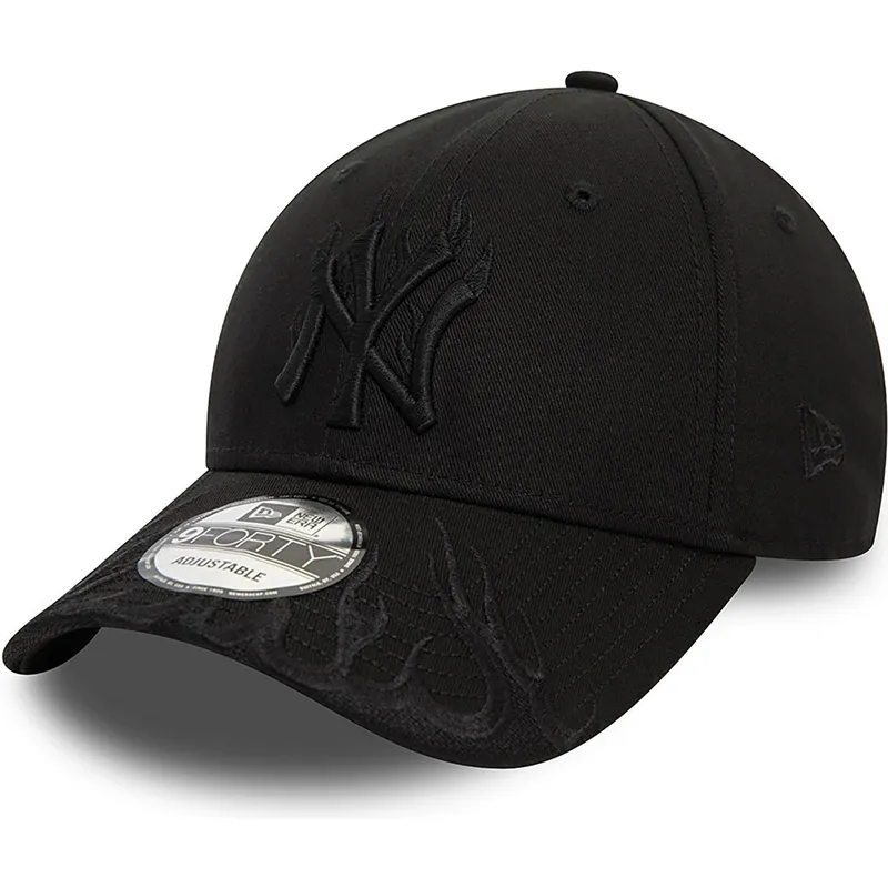 shapka-izvita-cherna-reguliruem-9forty-flame-na-new-york-yankees-mlb-ot-new-era