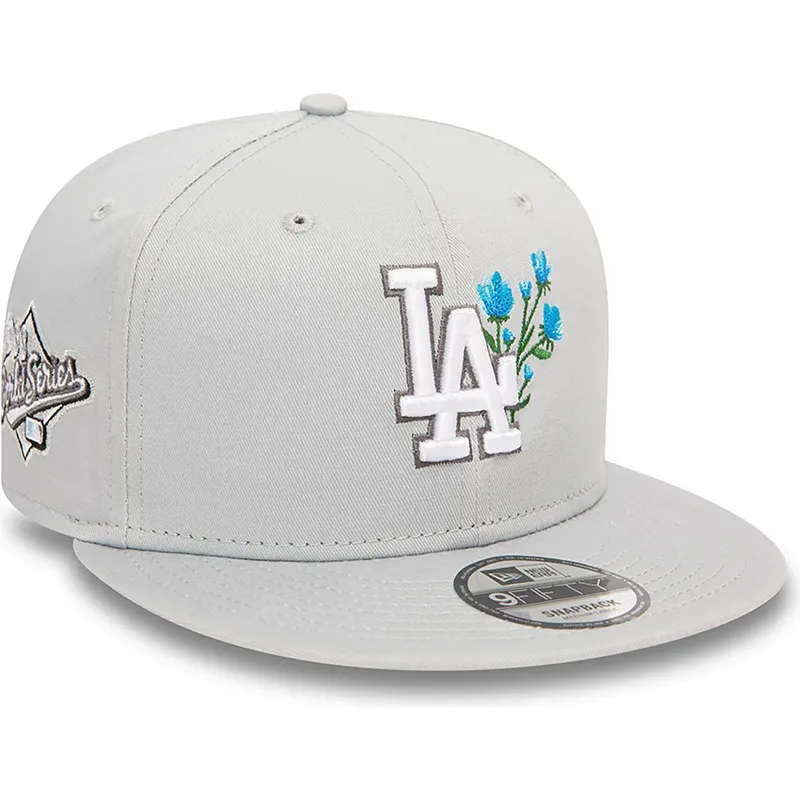 shapka-ploska-siv-snapbek-9fifty-seasonal-flower-na-los-angeles-dodgers-mlb-ot-new-era
