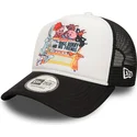 gorra-trucker-blanca-y-negra-bugs-bunny-and-his-friends-a-frame-de-looney-tunes-de-new-era