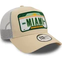 shapka-izvita-traker-bezhov-snapbek-a-frame-license-plate-na-miami-ciudades-playas-ot-new-era