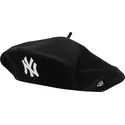 sort-kvindebaskerhat-wool-beret-fra-new-york-yankees-mlb-fra-new-era