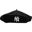 sort-kvindebaskerhat-wool-beret-fra-new-york-yankees-mlb-fra-new-era
