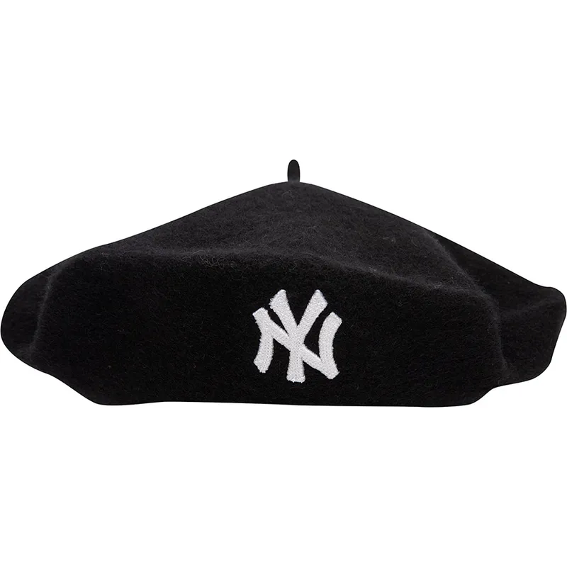 sort-kvindehue-wool-beret-fra-new-york-yankees-mlb-fra-new-era