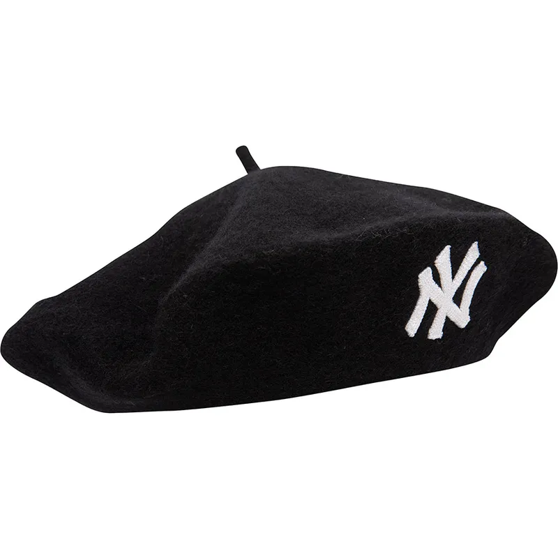 sort-kvindehue-wool-beret-fra-new-york-yankees-mlb-fra-new-era
