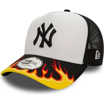 Casquette trucker blanche et noire A Frame Flame New York...