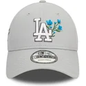 new-era-curved-brim-9forty-flower-icon-los-angeles-dodgers-mlb-grey-adjustable-cap