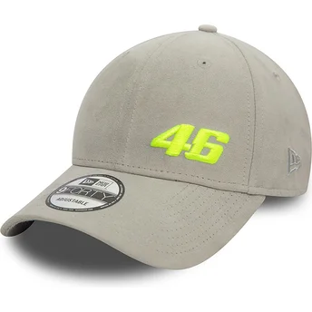 Gorra curva gris ajustable 9FORTY Suede de Valentino Rossi VR46 MotoGP de New Era