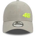 casquette-courbee-grise-ajustable-9forty-suede-valentino-rossi-vr46-motogp-new-era